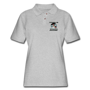 I'd Rather Be Flying - Women - Women's Pique Polo Shirt - heather gray