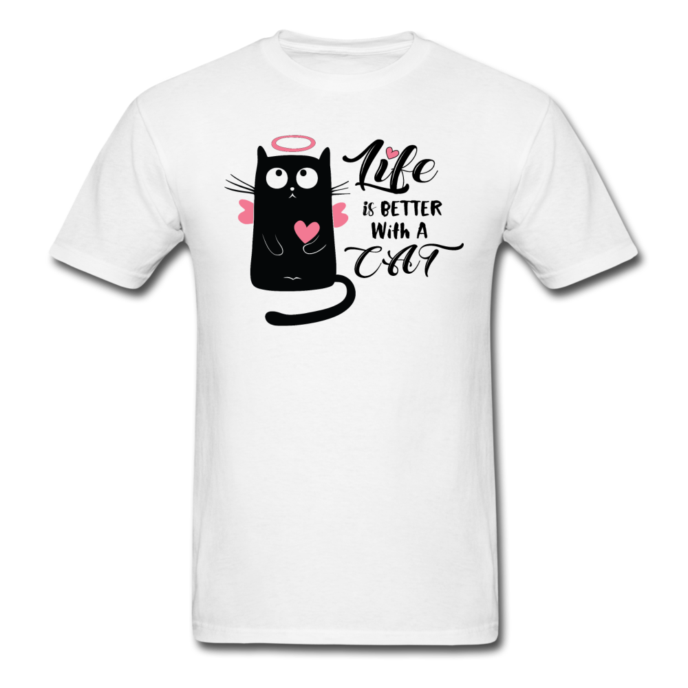 Life Is Better With A Cat - Unisex Classic T-Shirt - white