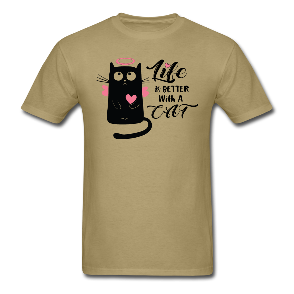 Life Is Better With A Cat - Unisex Classic T-Shirt - khaki