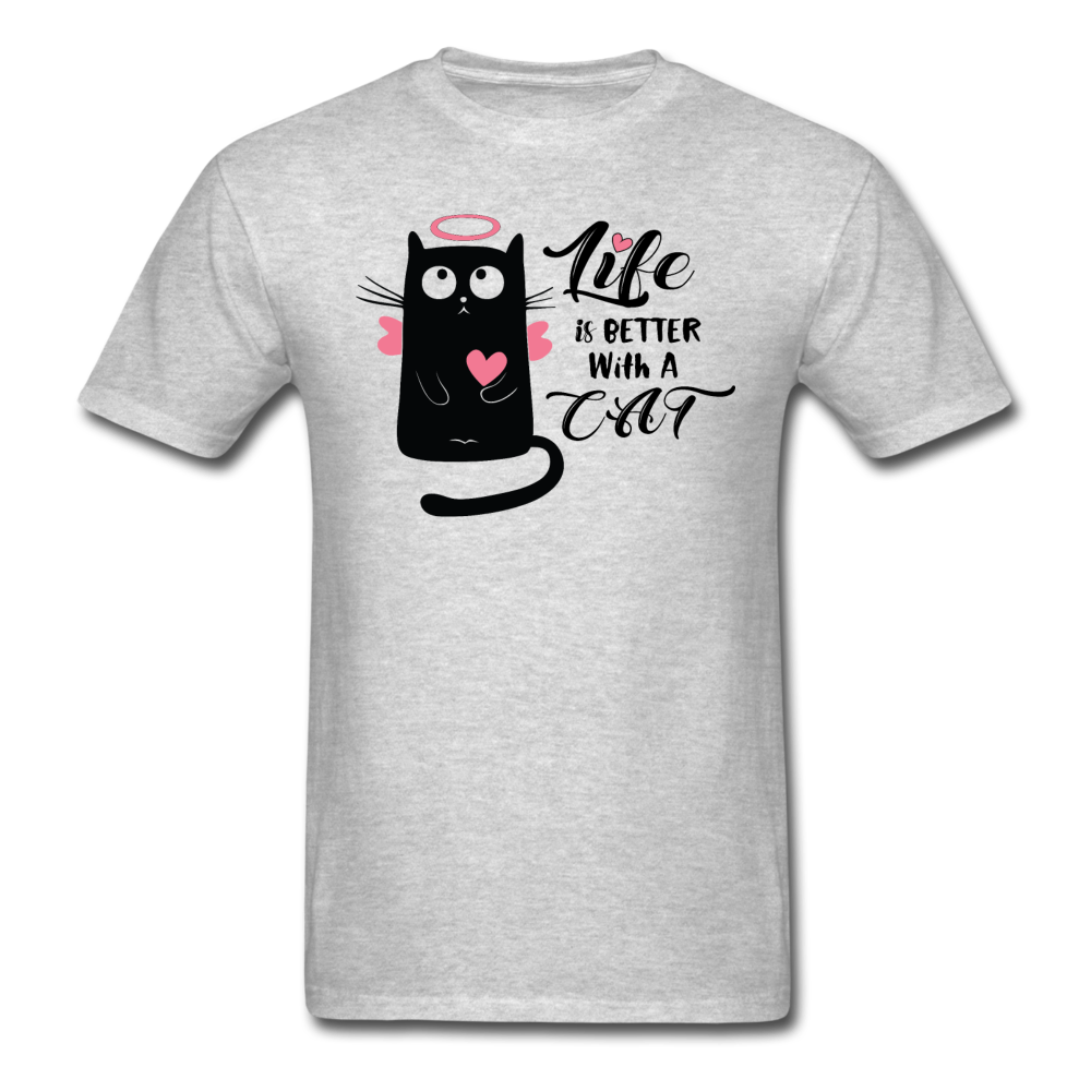 Life Is Better With A Cat - Unisex Classic T-Shirt - heather gray