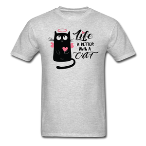 Life Is Better With A Cat - Unisex Classic T-Shirt - heather gray