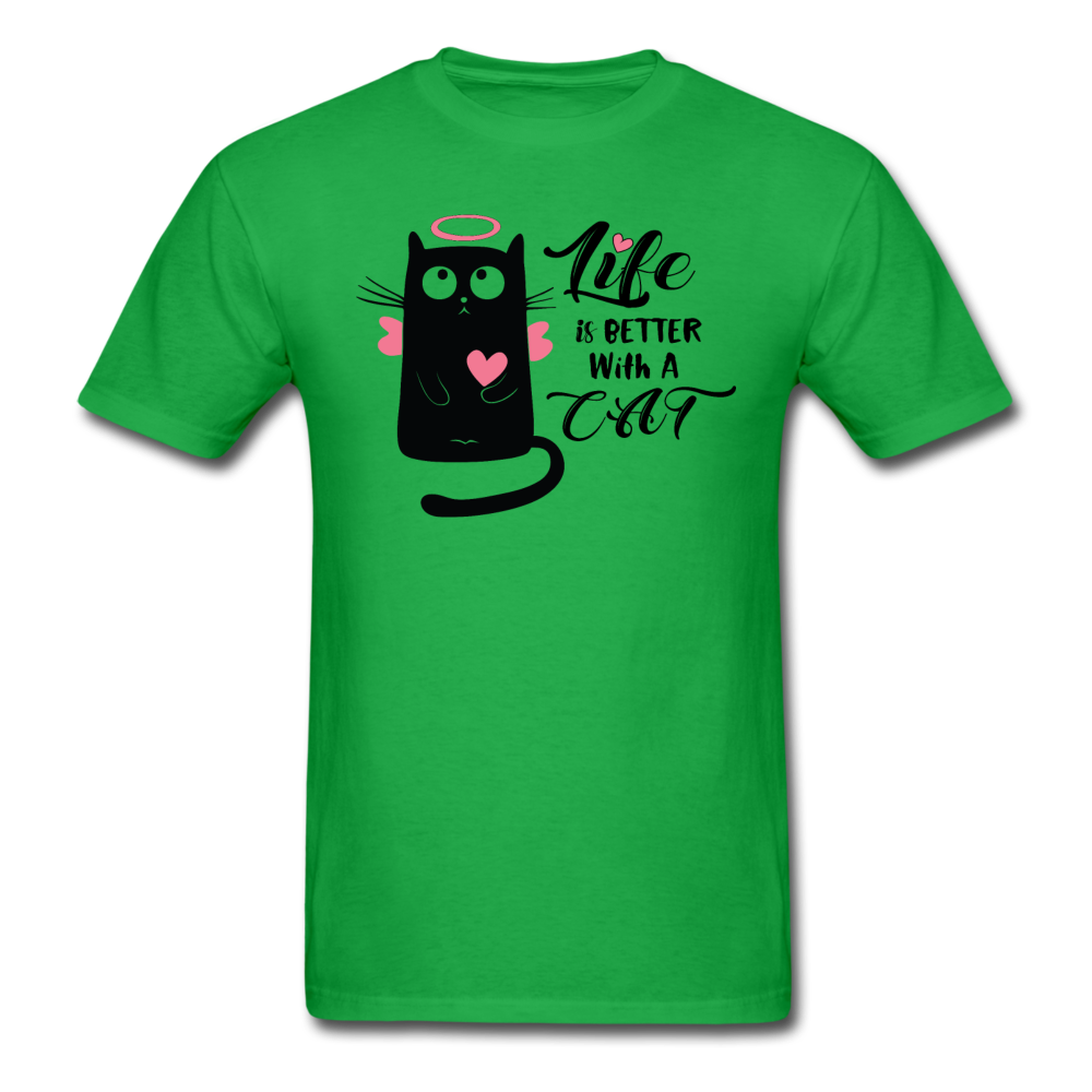 Life Is Better With A Cat - Unisex Classic T-Shirt - bright green