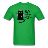 Life Is Better With A Cat - Unisex Classic T-Shirt - bright green