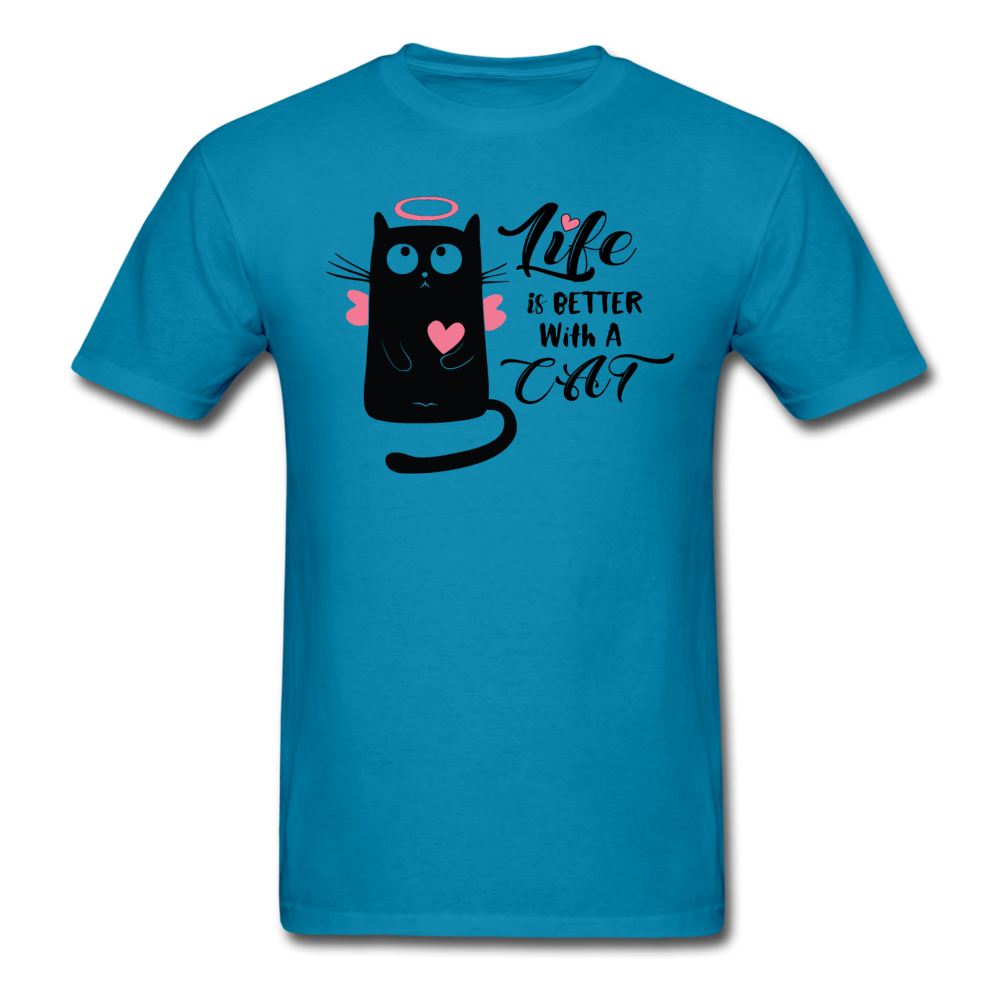 Life Is Better With A Cat - Unisex Classic T-Shirt - turquoise