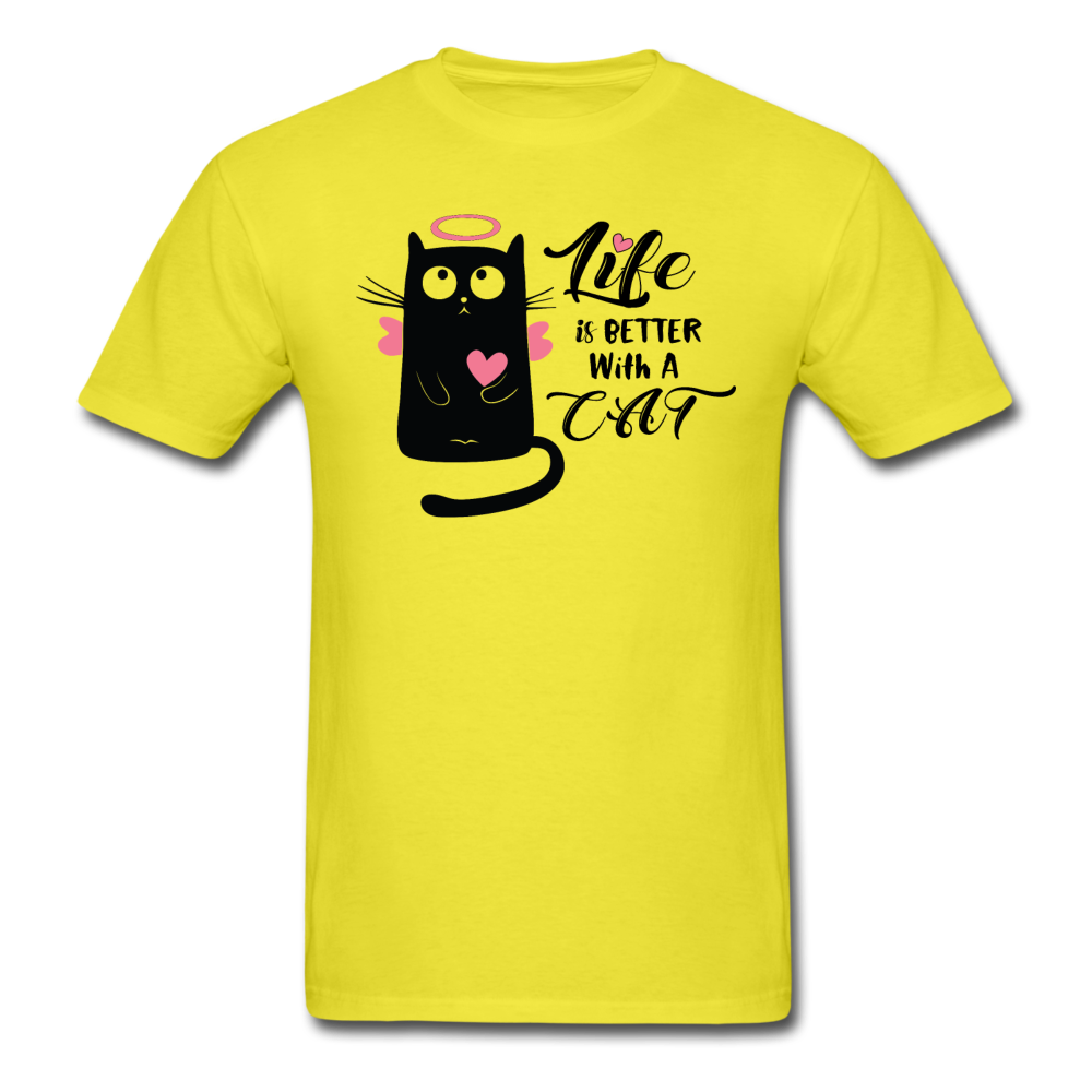 Life Is Better With A Cat - Unisex Classic T-Shirt - yellow