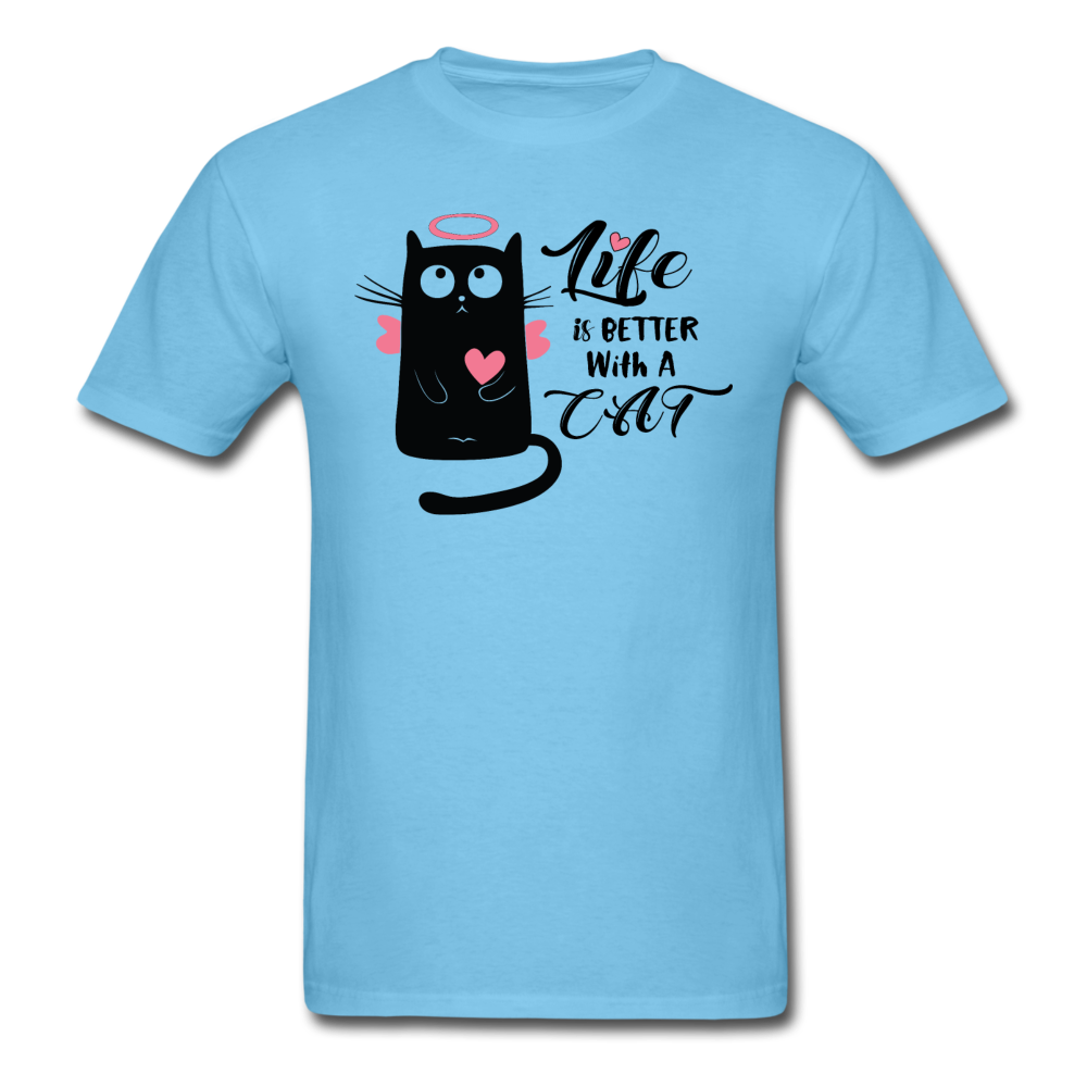 Life Is Better With A Cat - Unisex Classic T-Shirt - aquatic blue