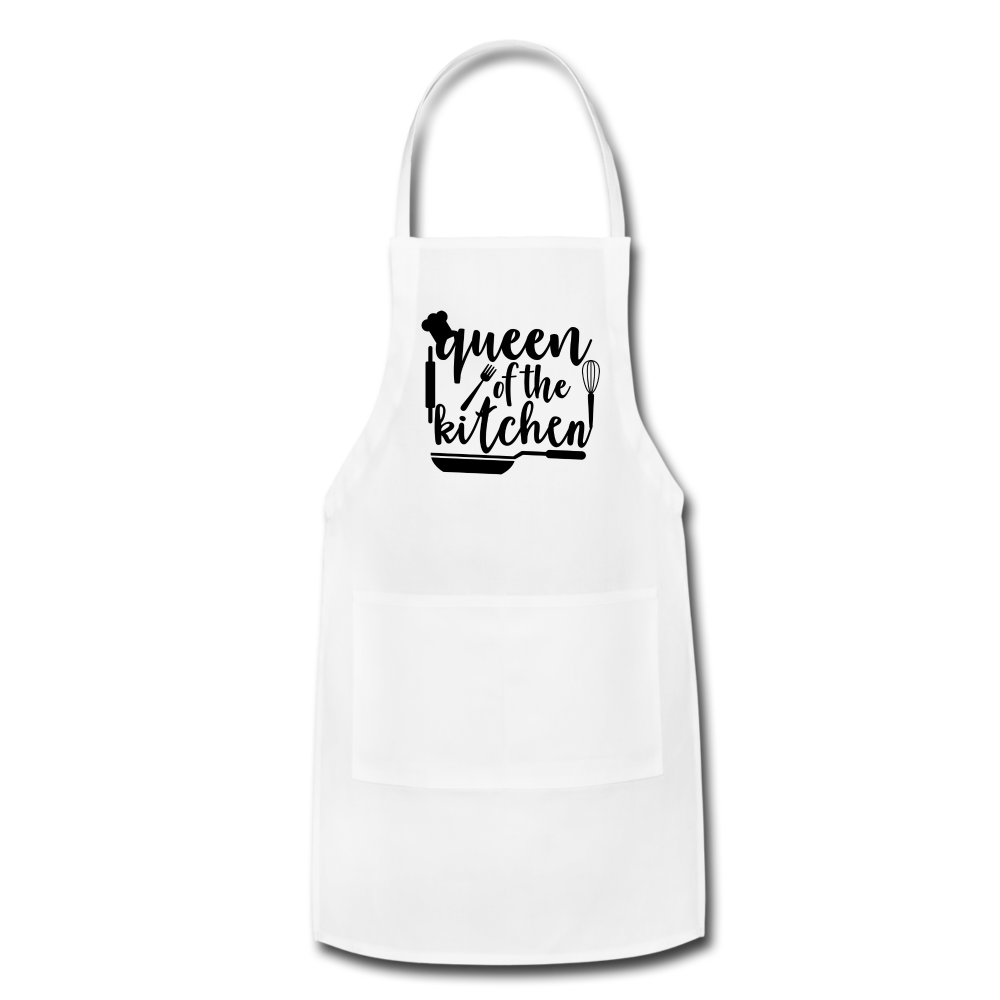 Queen Of The Kitchen - Adjustable Apron - white