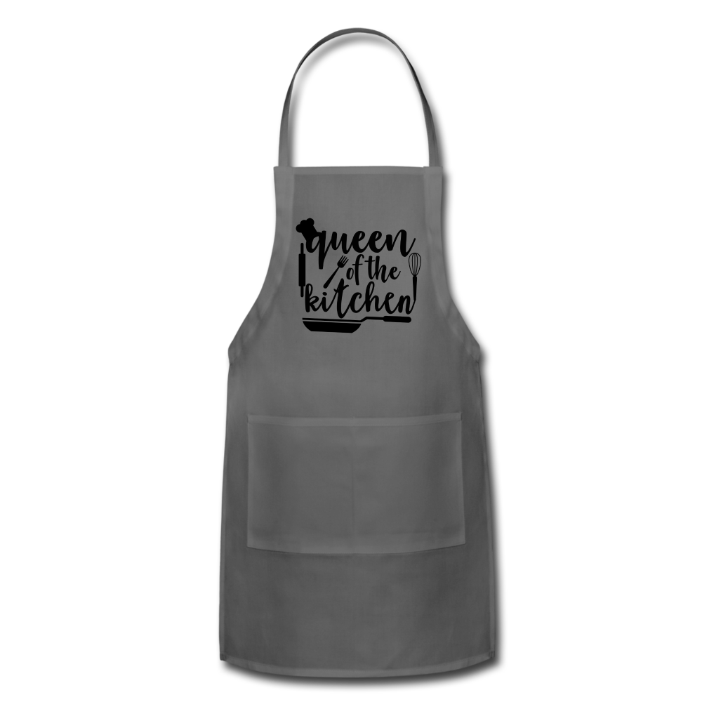 Queen Of The Kitchen - Adjustable Apron - charcoal