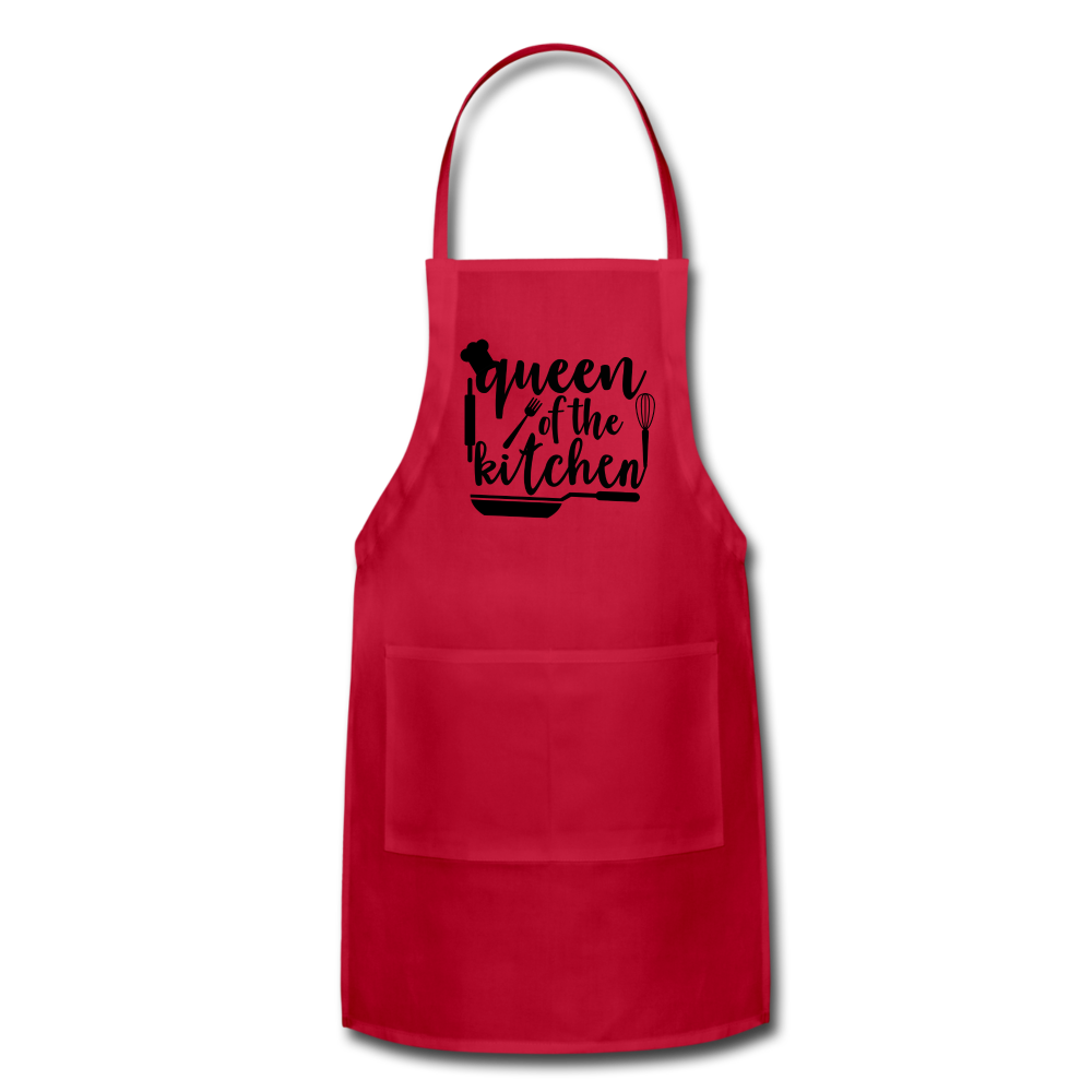 Queen Of The Kitchen - Adjustable Apron - red