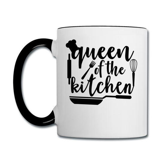 Queen Of The Kitchen - Contrast Coffee Mug - white/black