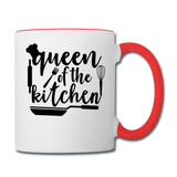 Queen Of The Kitchen - Contrast Coffee Mug - white/red