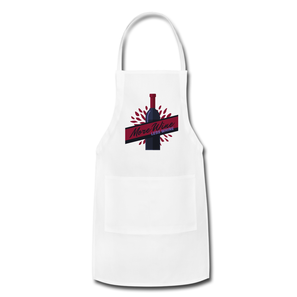 More Wine, Less Whine - Adjustable Apron - white