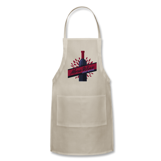 More Wine, Less Whine - Adjustable Apron - natural