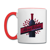 More Wine, Less Whine - Contrast Coffee Mug - white/red
