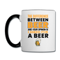 Difference Between Beer And Your Opinion - Contrast Coffee Mug - white/black