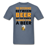 Difference Between Beer And Your Opinion - Unisex Classic T-Shirt - denim
