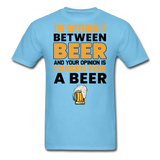 Difference Between Beer And Your Opinion - Unisex Classic T-Shirt - aquatic blue