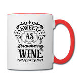 Sweet As Strawberry Wine - Black - Contrast Coffee Mug - white/red