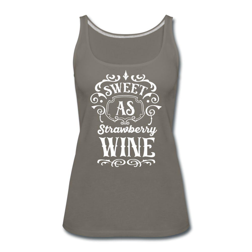 Sweet As Strawberry Wine - White - Women’s Premium Tank Top - asphalt gray