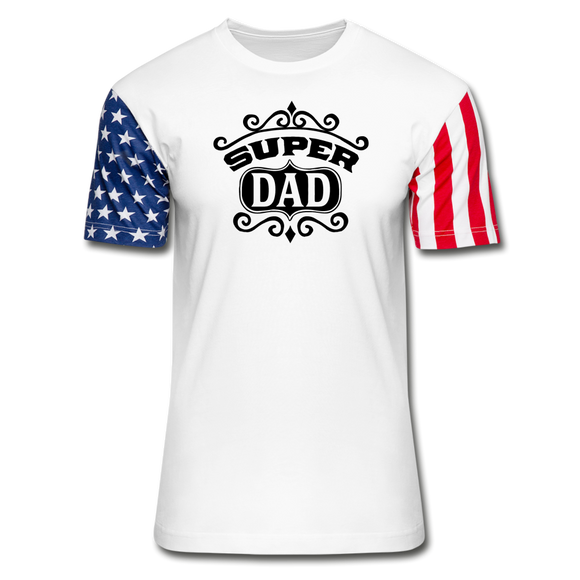 Super Dad - Black - Stars & Stripes T-Shirt - white