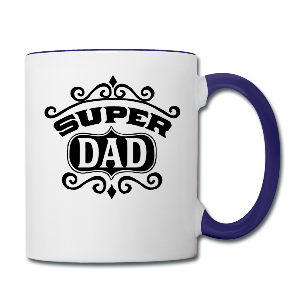 Super Dad - Black - Contrast Coffee Mug - white/cobalt blue