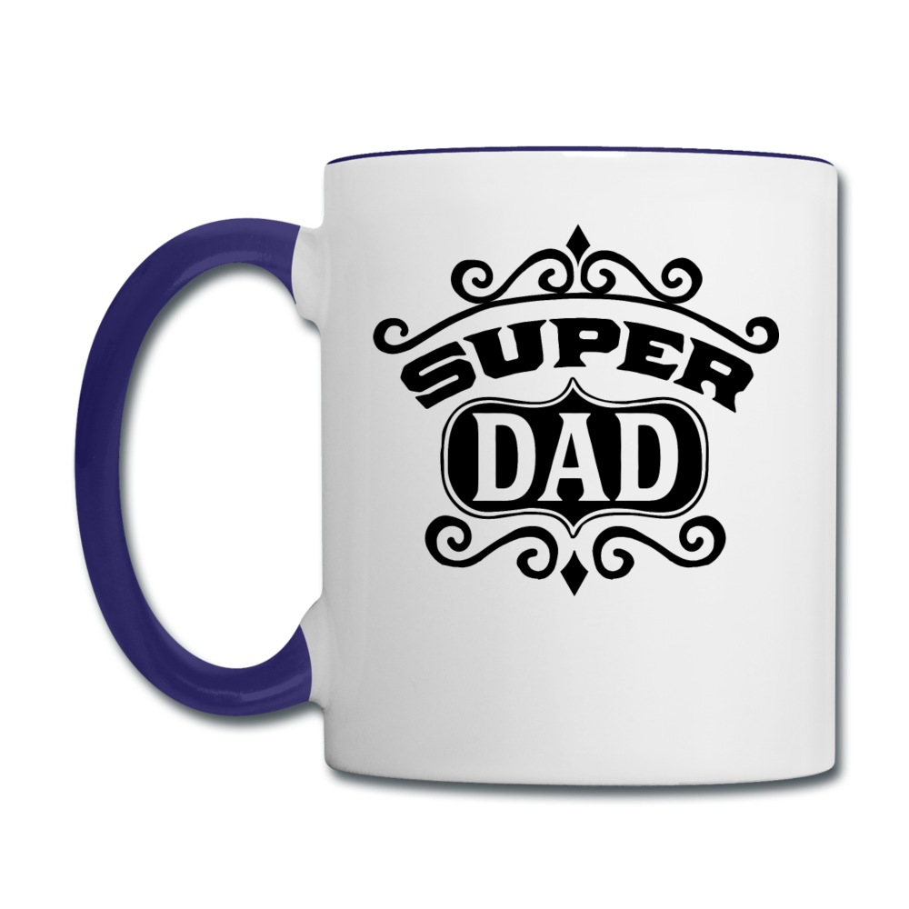 Super Dad - Black - Contrast Coffee Mug - white/cobalt blue