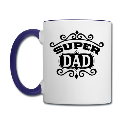 Super Dad - Black - Contrast Coffee Mug - white/cobalt blue