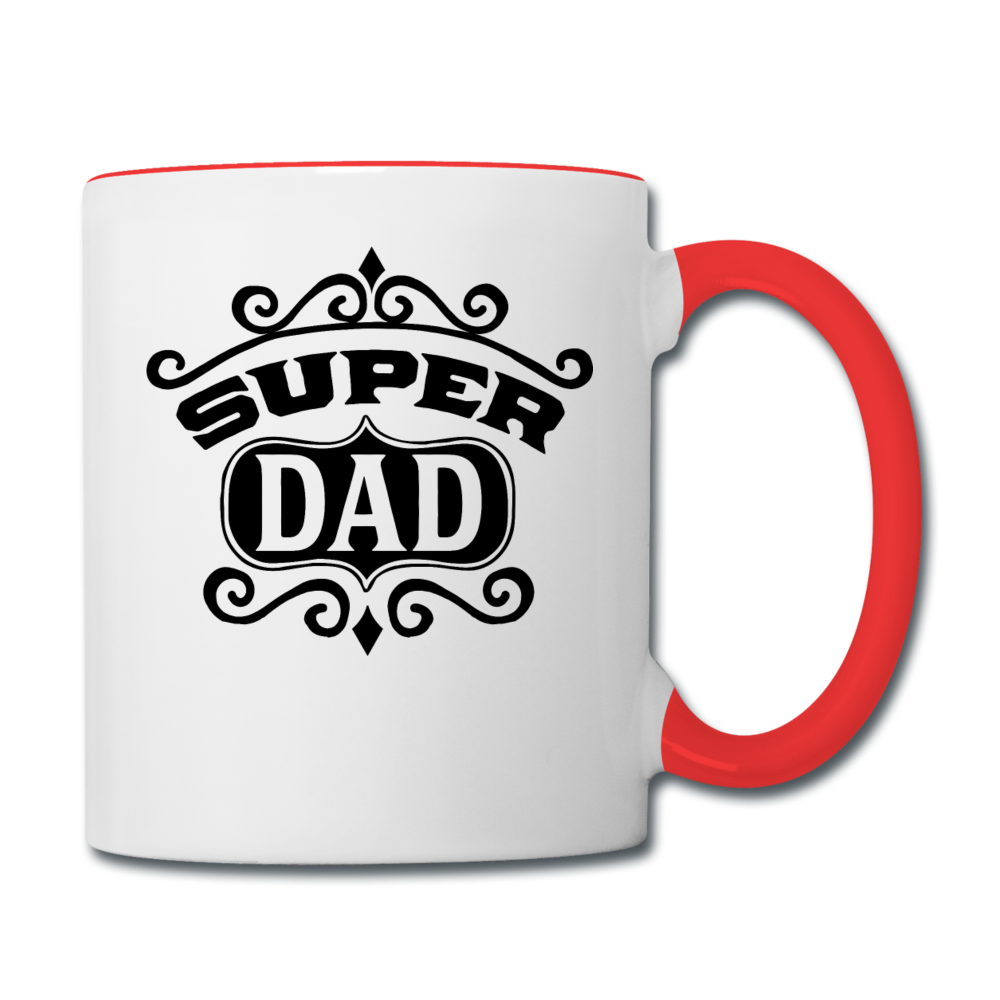 Super Dad - Black - Contrast Coffee Mug - white/red