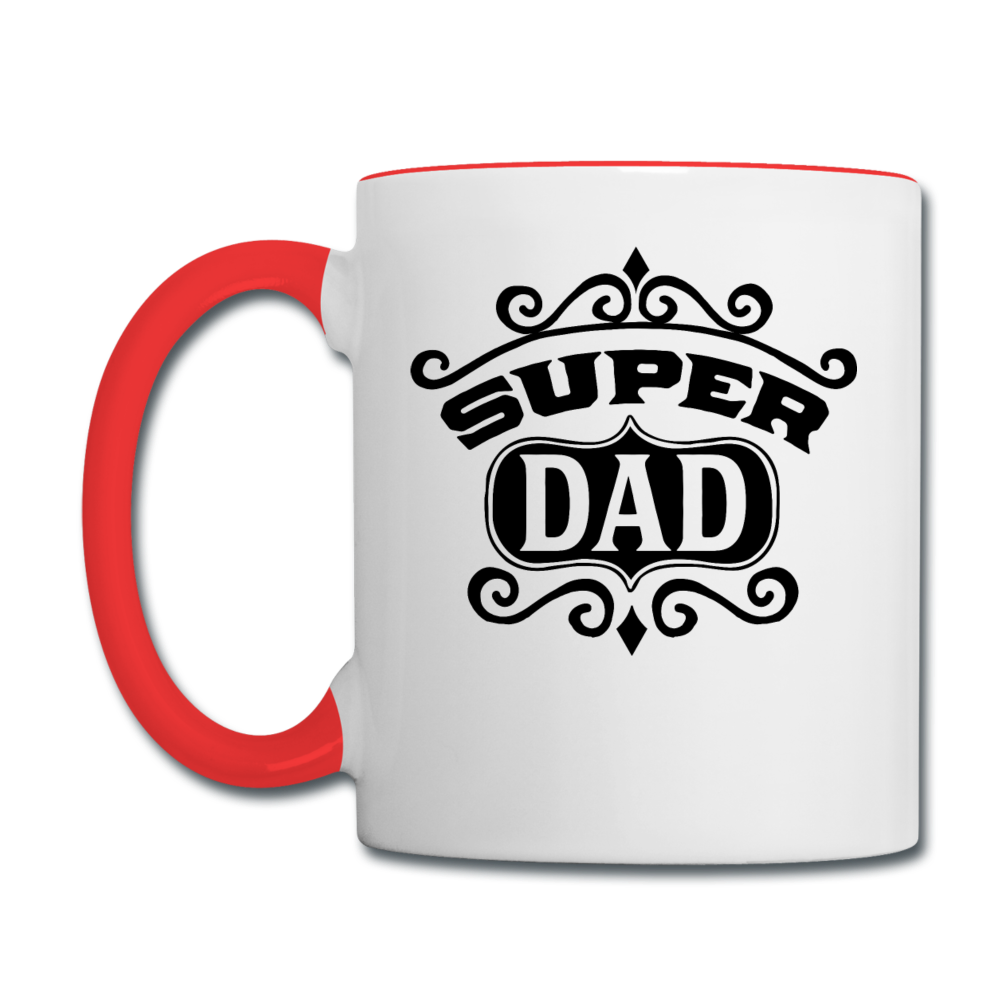 Super Dad - Black - Contrast Coffee Mug - white/red