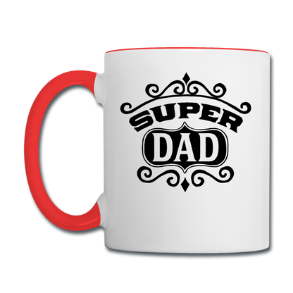 Super Dad - Black - Contrast Coffee Mug - white/red