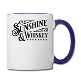 Sunshine And Whiskey - Black - Contrast Coffee Mug - white/cobalt blue
