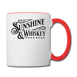 Sunshine And Whiskey - Black - Contrast Coffee Mug - white/red