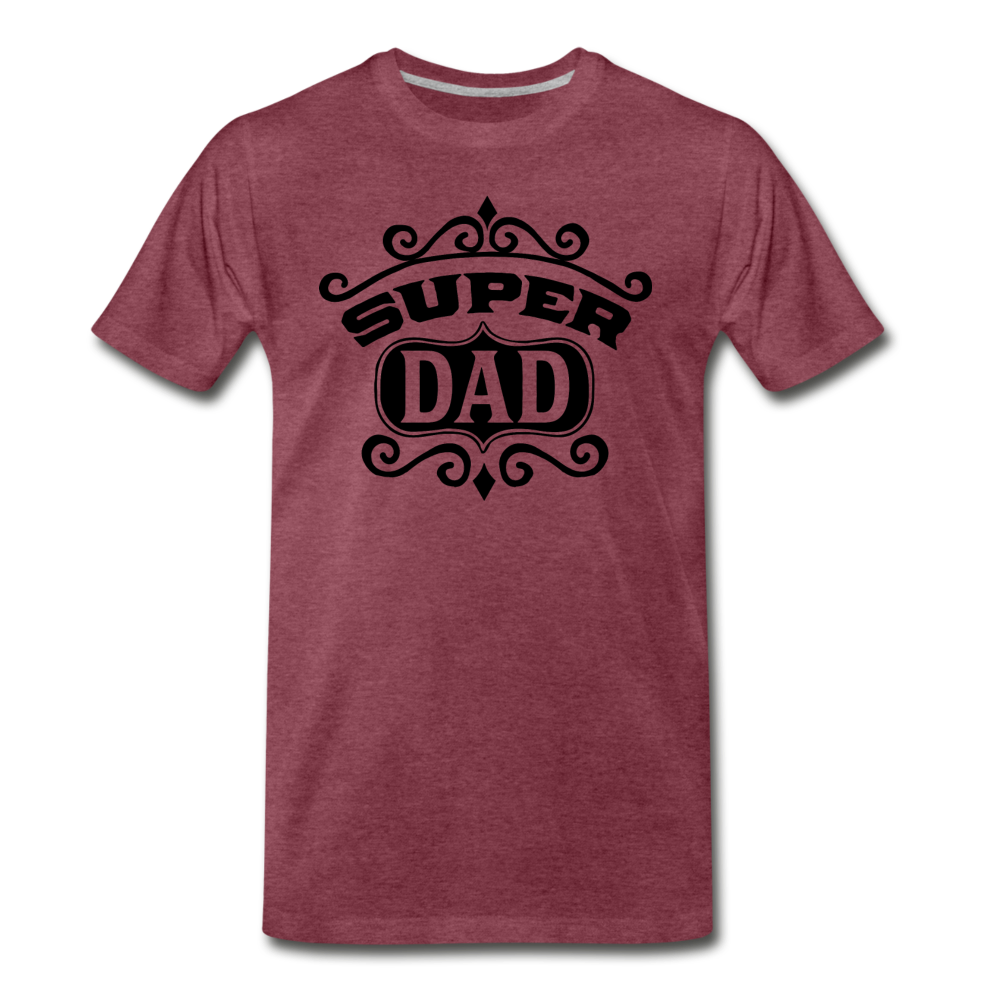 Super Dad - Black - Men's Premium T-Shirt - heather burgundy