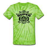 Super Dad - Black - Unisex Tie Dye T-Shirt - spider lime green