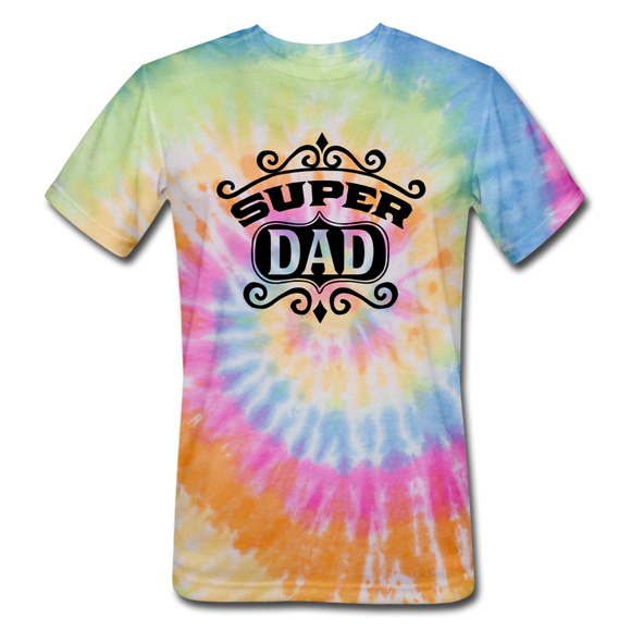 Super Dad - Black - Unisex Tie Dye T-Shirt - rainbow