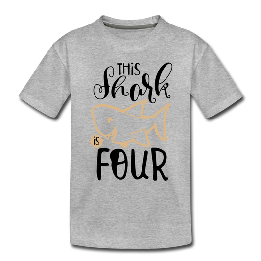 This Shark Is Four - Kids' Premium T-Shirt - heather gray