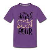 This Shark Is Four - Kids' Premium T-Shirt - purple