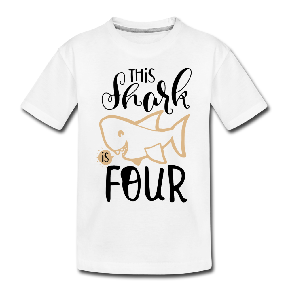 This Shark Is Four - Toddler Premium T-Shirt - white