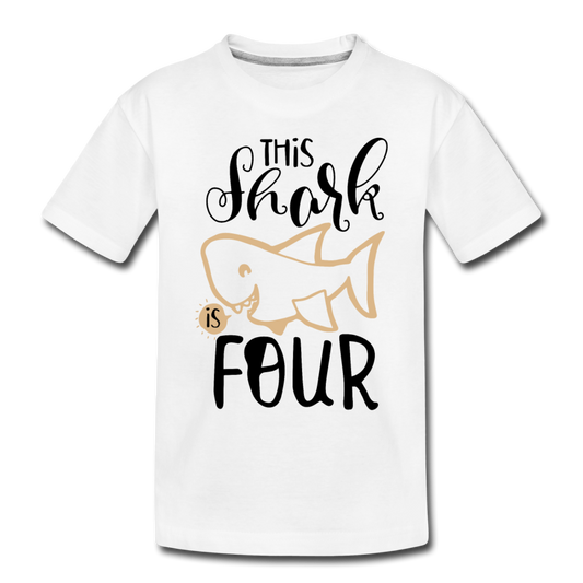 This Shark Is Four - Toddler Premium T-Shirt - white