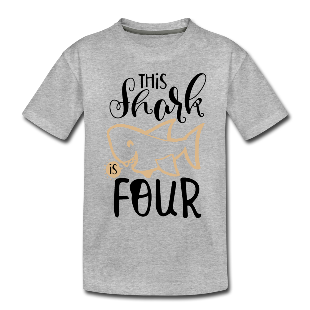 This Shark Is Four - Toddler Premium T-Shirt - heather gray