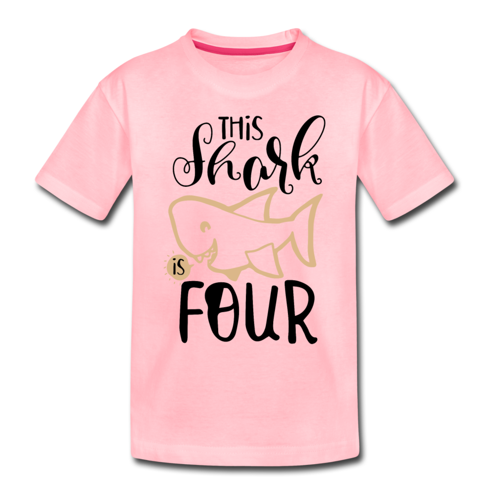 This Shark Is Four - Toddler Premium T-Shirt - pink