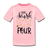 This Shark Is Four - Toddler Premium T-Shirt - pink