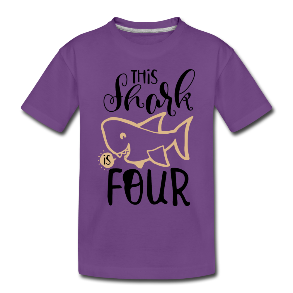 This Shark Is Four - Toddler Premium T-Shirt - purple