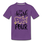 This Shark Is Four - Toddler Premium T-Shirt - purple