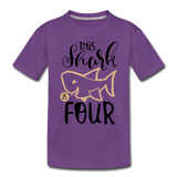 This Shark Is Four - Toddler Premium T-Shirt - purple