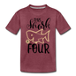 This Shark Is Four - Toddler Premium T-Shirt - heather burgundy