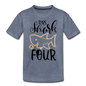 This Shark Is Four - Toddler Premium T-Shirt - heather blue