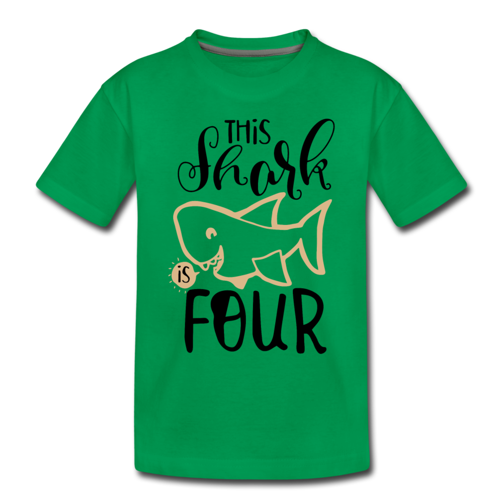 This Shark Is Four - Toddler Premium T-Shirt - kelly green