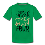 This Shark Is Four - Toddler Premium T-Shirt - kelly green