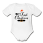 My First Christmas - Organic Short Sleeve Baby Bodysuit - white